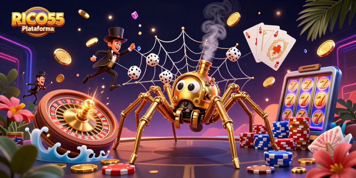 Experience thrilling gaming at RICO55 Plataforma with lively casino elements and dynamic action.