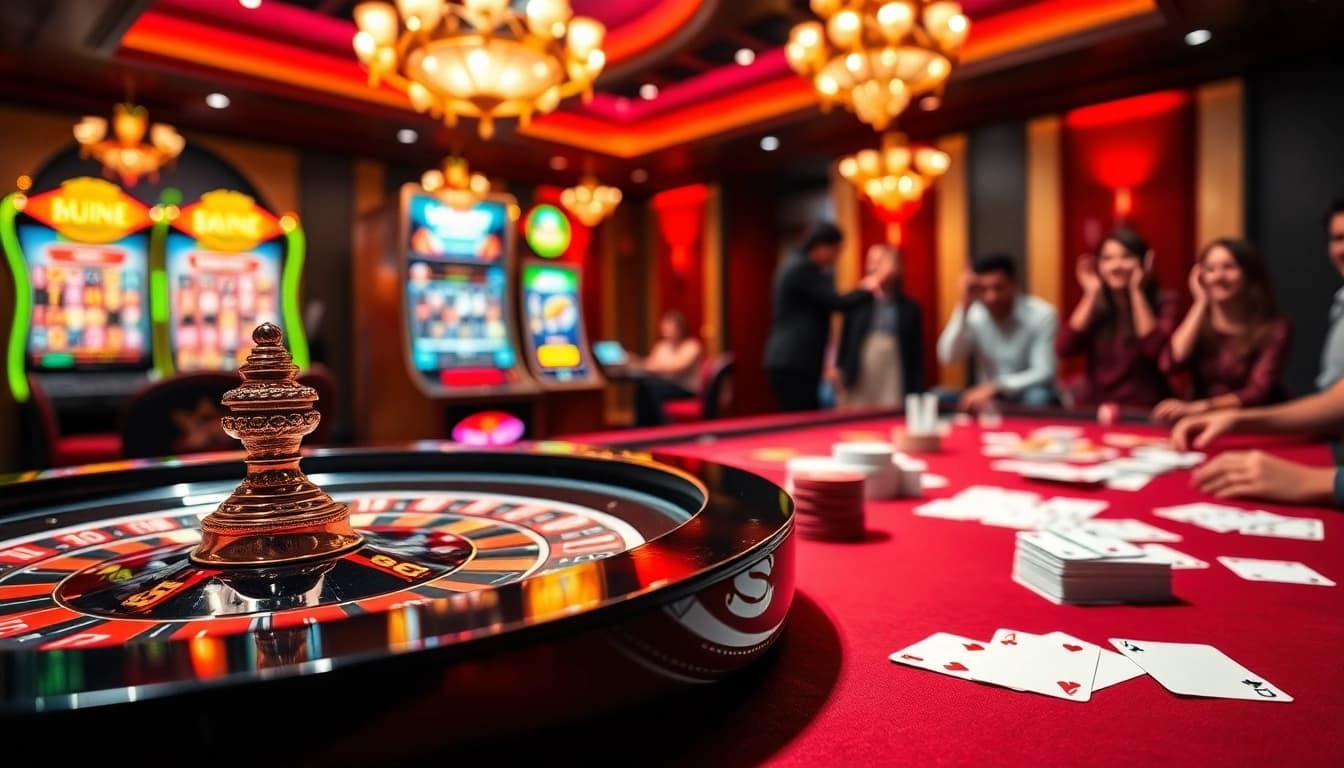Experience the excitement of bet 88 in a luxurious casino setting with vibrant games and players.