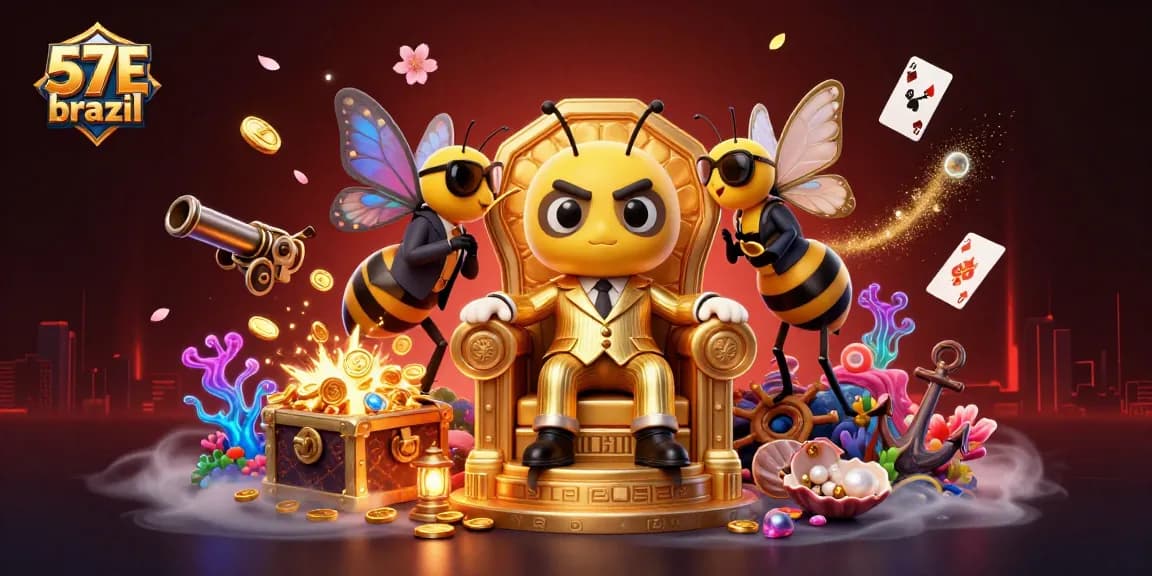 Experience exciting wins with 57E brazil's vibrant 3D casino illustration, featuring lively elements.