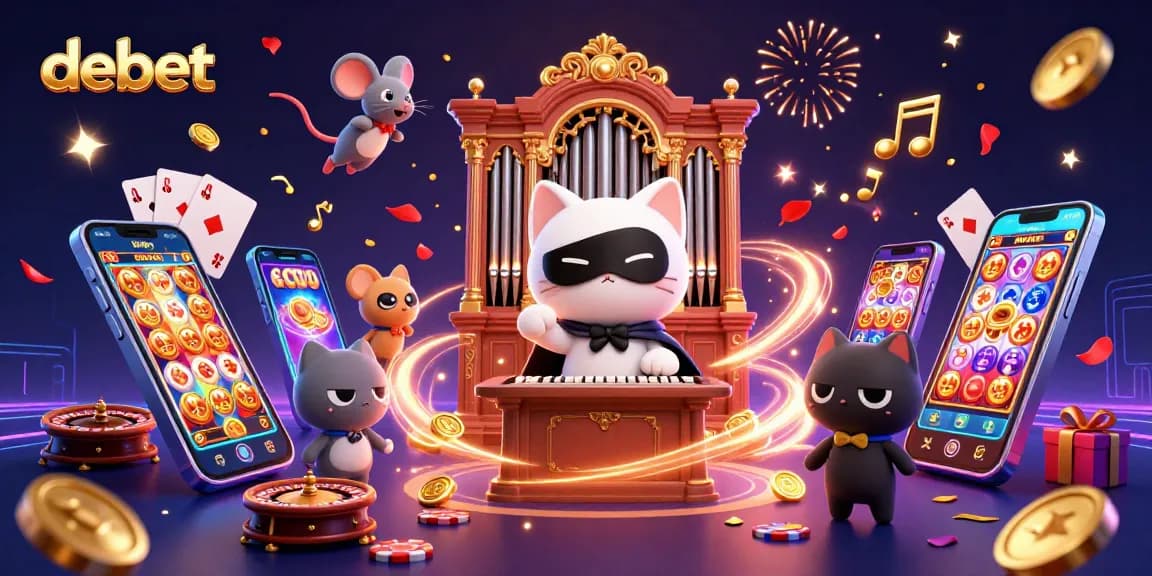 Experience debet in a vibrant casino scene with thrilling games and dynamic characters.