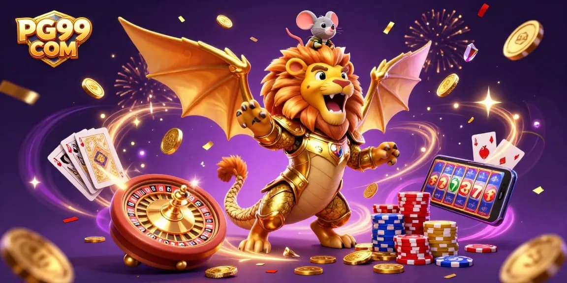 Experience thrilling gaming at PG99 COM, featuring exciting characters and dynamic casino elements.
