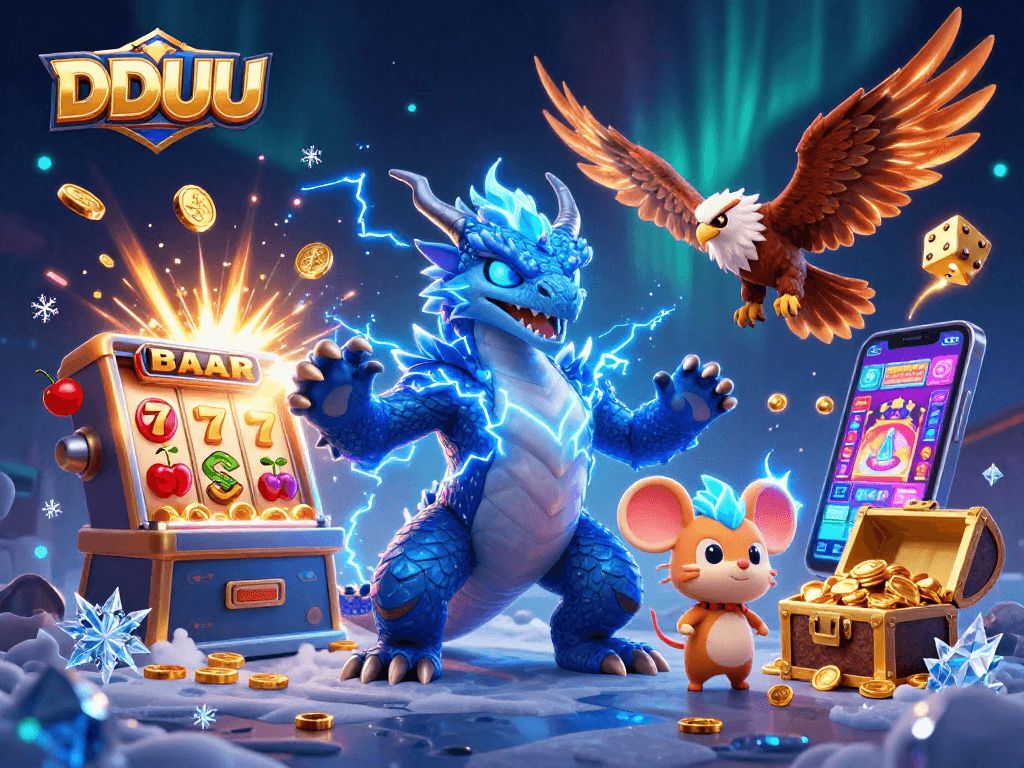 Experience high-stakes action at DDUU with vibrant slots and captivating casino elements.
