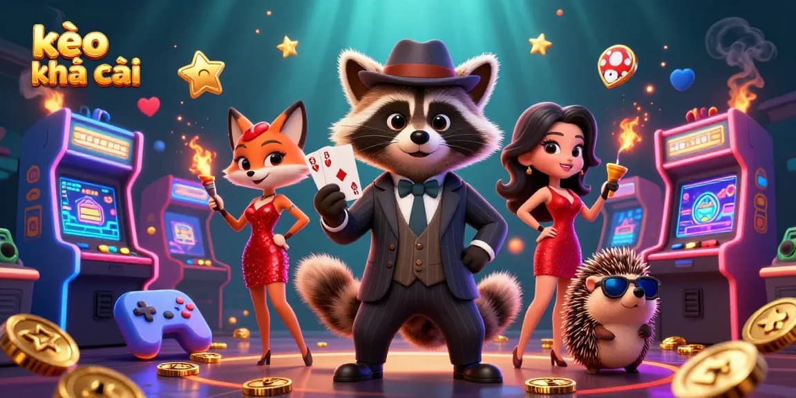 Bet on exciting kèo nhà cái with engaging characters in a vibrant casino scene.