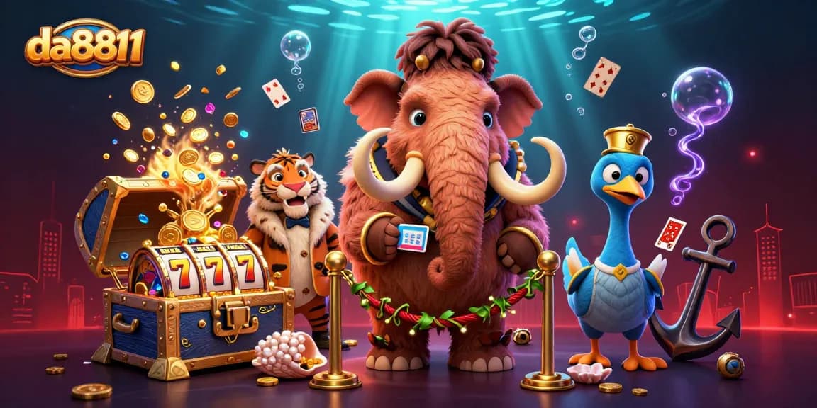 Engage with da8811 through a dynamic casino scene featuring unique characters and thrilling gaming elements.