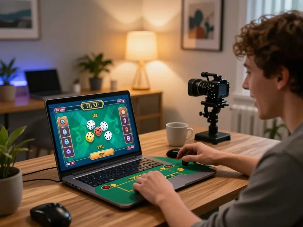 Player enjoys Tài Xỉu gameplay on taixiuonlinego app at home, showcasing strategic interactions and excitement.