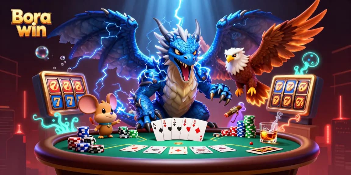 Bora win evoca emoção em uma atmosfera de cassino elétrica com personagens mágicos em 3D e elementos de jogo dinâmicos.