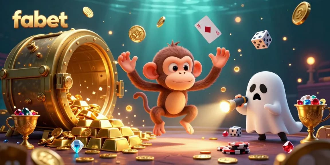 Experience the thrill of gambling with fabet in this lively haunted casino scene featuring mischievous characters.