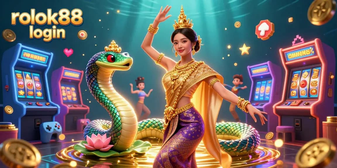 Experience the thrill of rokok88 login with vibrant casino elements and an enchanting scene.