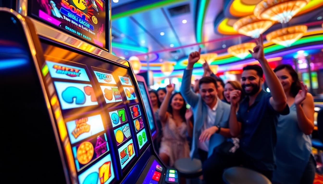 Menangkan slot gacor dengan kerumunan pemain bersemangat di kasino yang ceria.
