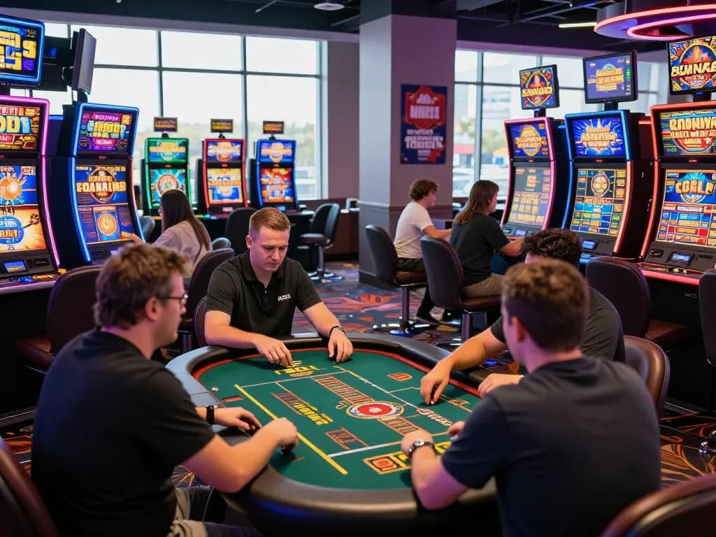 Players enjoying diverse games at NK 88 online casino with vibrant atmosphere and promotional offers.