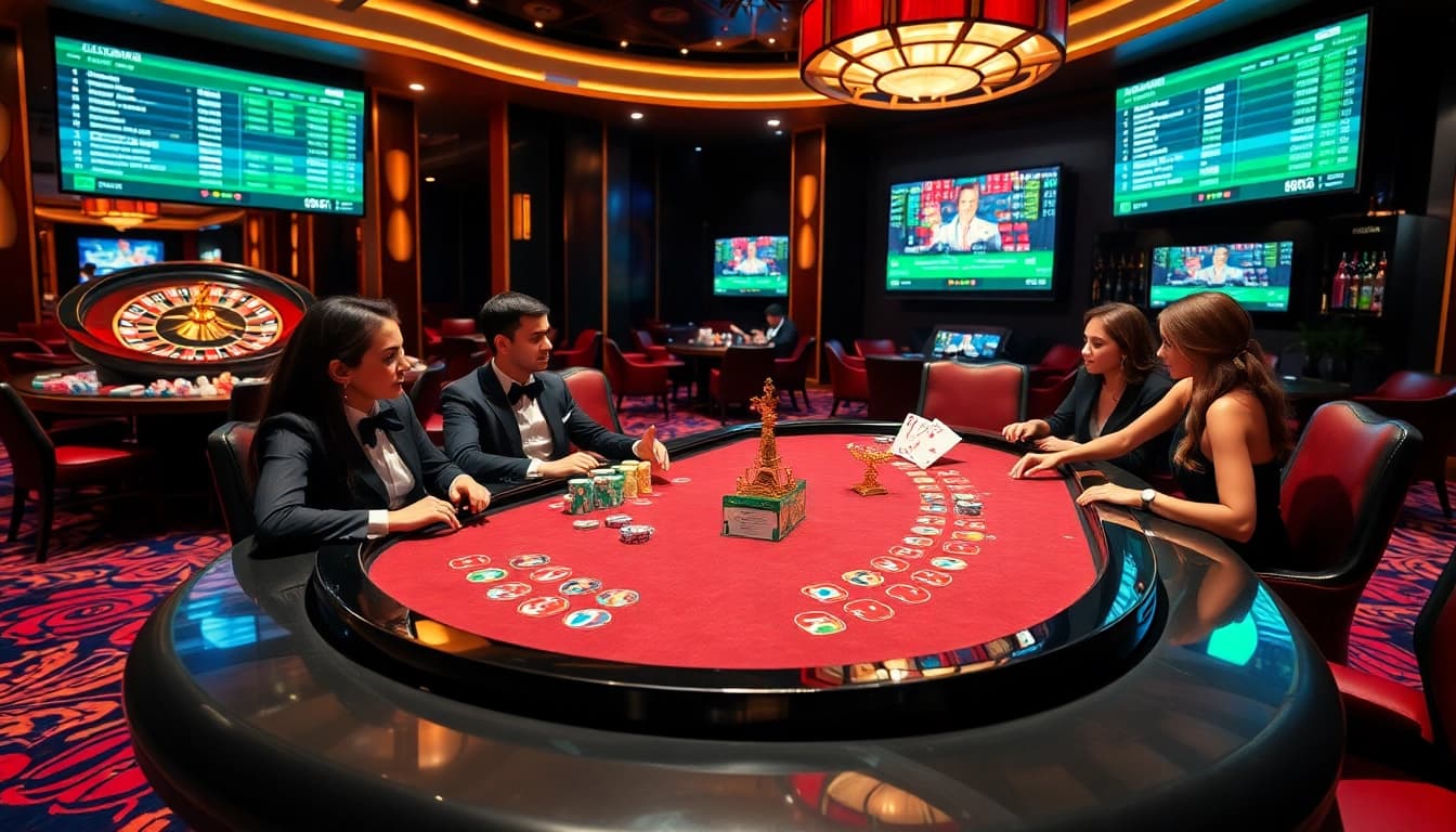 Experience the excitement of betting at https://xxgg.vin/ with a vibrant modern sportsbook scene featuring poker and roulette.