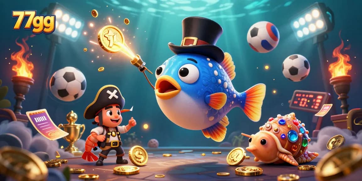 Experience thrilling action and wins at 77gg with dynamic sports betting elements in this vibrant illustration.