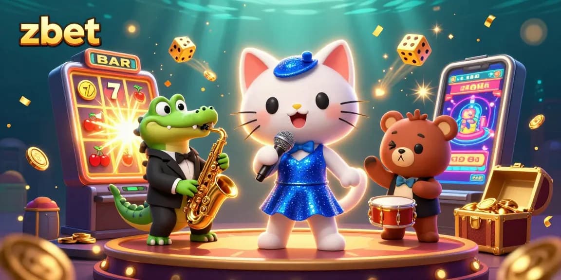 Experience zbet excitement with vibrant 3D characters and a jackpot explosion from slot machines.