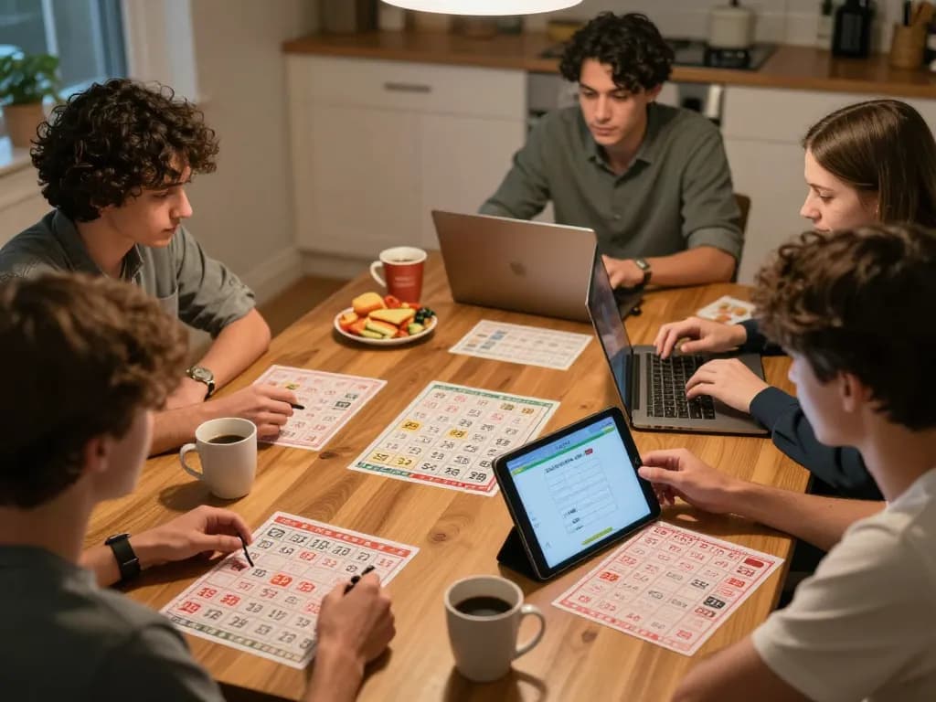Engaged players enjoying online bingo on the trang chủ Jun88 platform, showcasing strategy and social interaction.