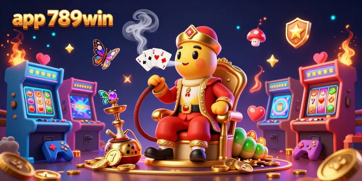 Experience app 789win through an engaging casino illustration with vibrant elements and iconic symbols.