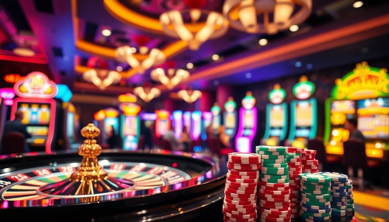 Découvrez les meilleurs bonus casino en ligne avec une roulette élégante et des machines à sous colorées.