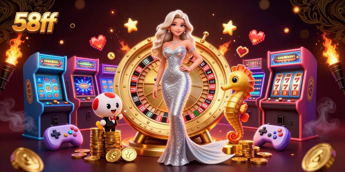 Experience the thrill of winning at 58ff with dynamic casino-themed characters and games.