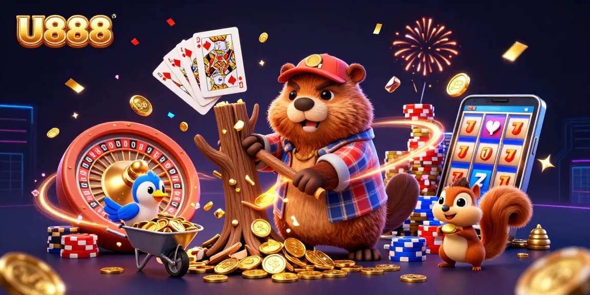 Engage with U888 for thrilling gambling experiences featuring vibrant casino elements and characters.