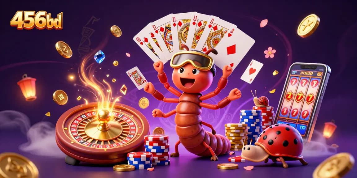 Experience the thrill of 456bd with our vibrant 3D illustration showcasing a lively casino scene.