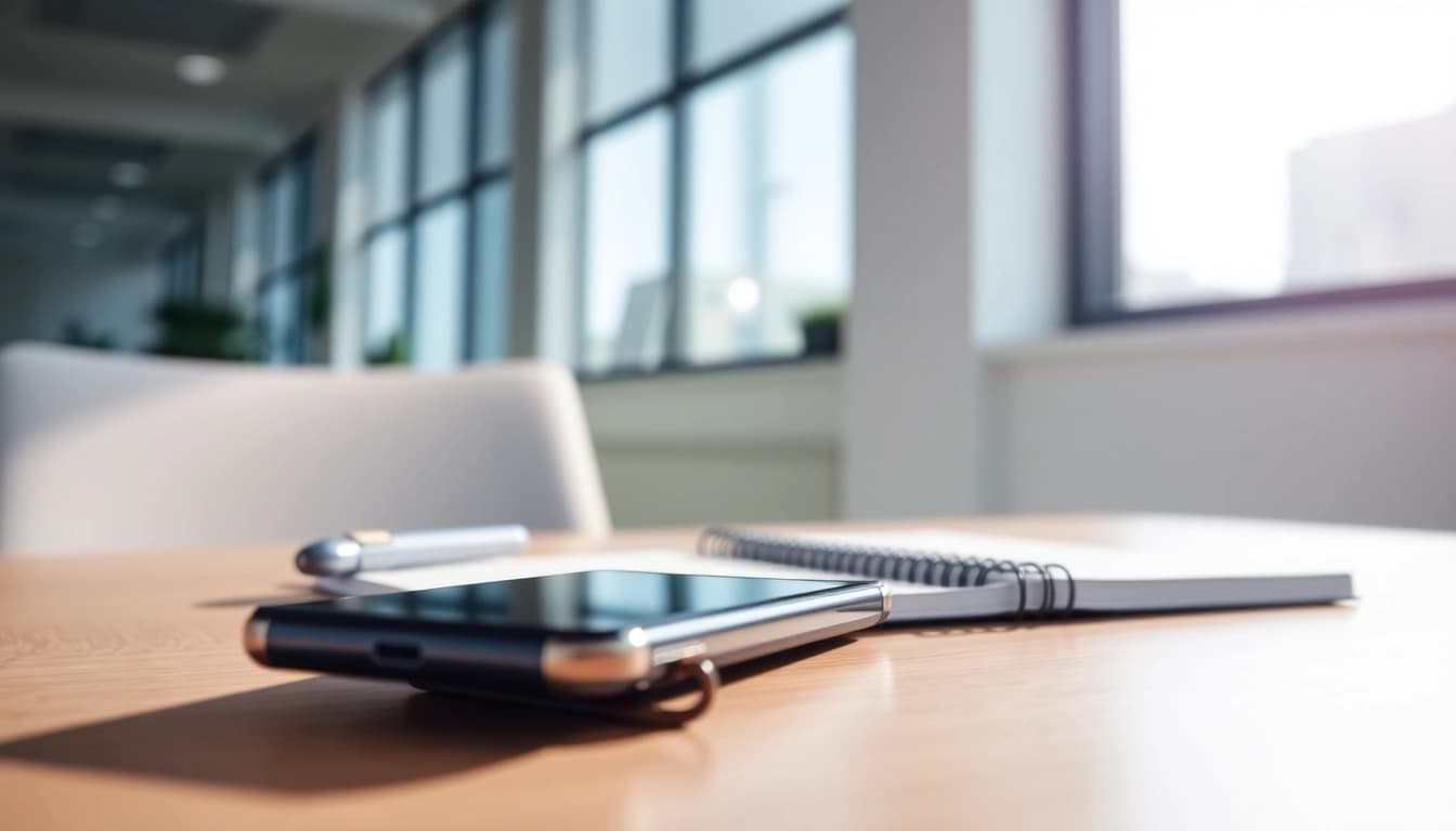 Record calls effortlessly with a professional call recording setup in a modern office.