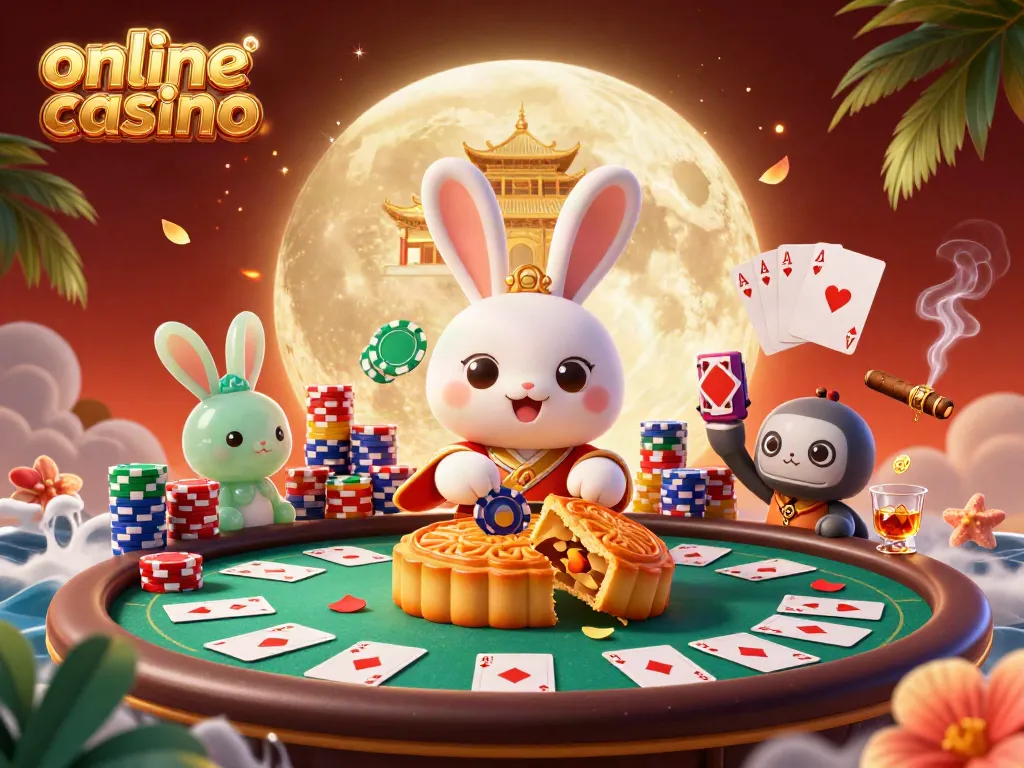 Engage with the exhilarating world of online casino through a captivating illustration featuring playful elements and lucky symbols.