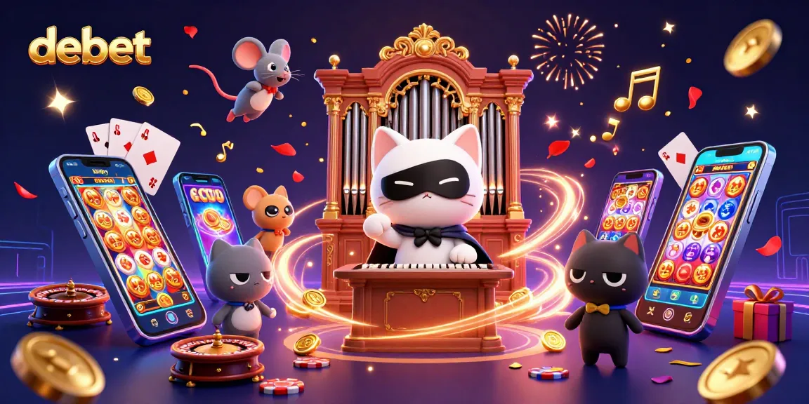 Experience debet in a vibrant casino scene with thrilling games and dynamic characters.