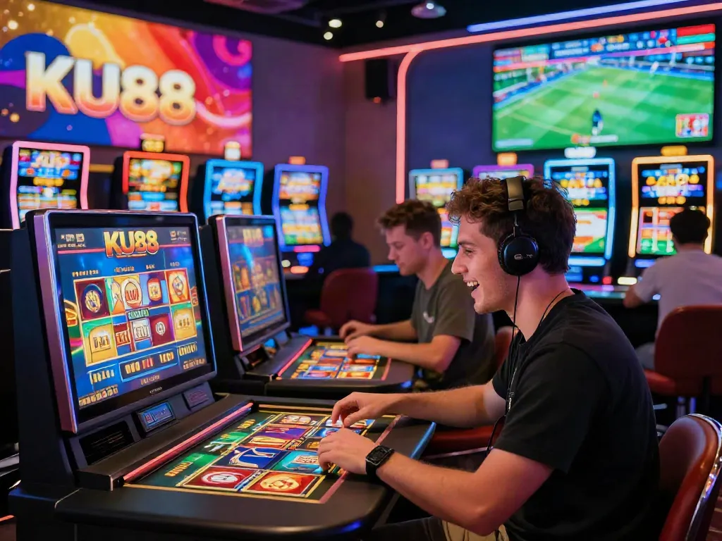Engaging online gaming experience at KU88, showcasing diverse players in a vibrant digital casino atmosphere.