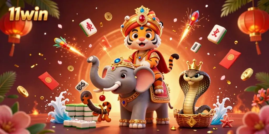 Engage with thrilling casino action at 11win featuring vibrant characters and festive elements.