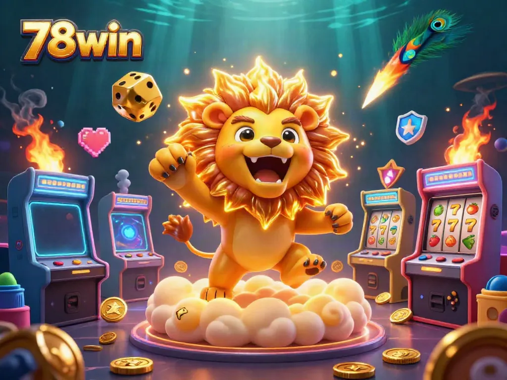 Spin the reels at 78win with vibrant games and gold coins flying in a lively atmosphere.
