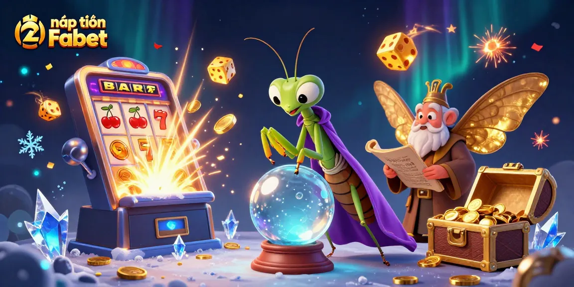 Engage with nạp tiền Fabet through a vibrant, magical casino adventure scene featuring iconic symbols and characters.