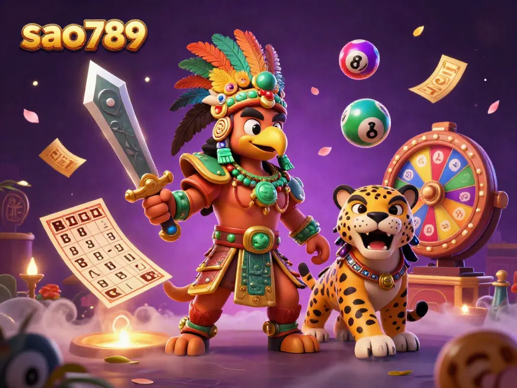 Engage in thrilling gameplay with sao789, featuring vibrant lottery and bingo elements in action.
