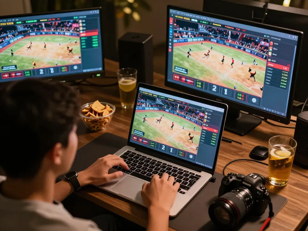 Watch trực tiếp đá gà thomo hôm nay on a sleek laptop with dynamic betting odds, creating an engaging gaming experience.