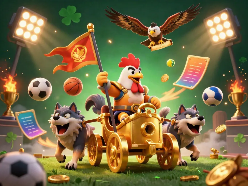 Experience the thrill of Luck8's dynamic sports betting with engaging characters and vibrant elements.