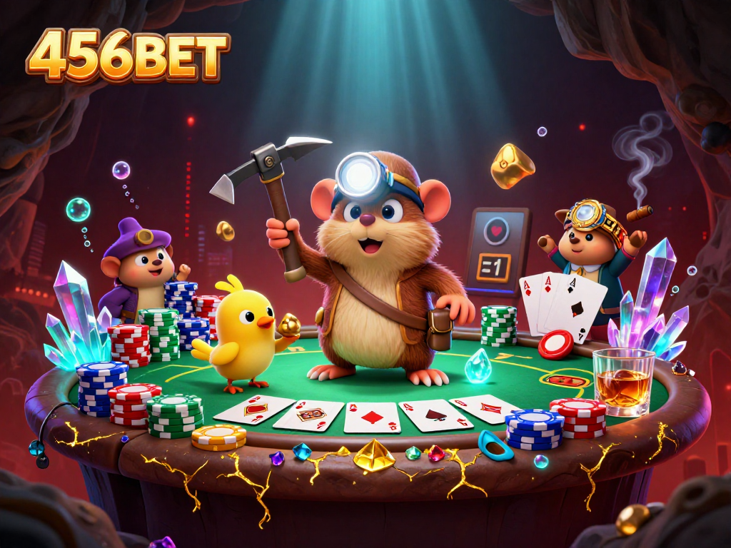 Experience the thrill of 456BET with a vibrant treasure hunting scene filled with casino excitement.