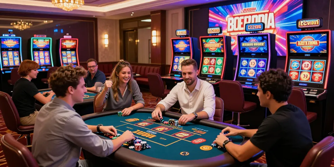 Exciting gaming scene at https://lc88pro.com/ showcasing players enjoying live dealer and slot games in a vibrant online casino.