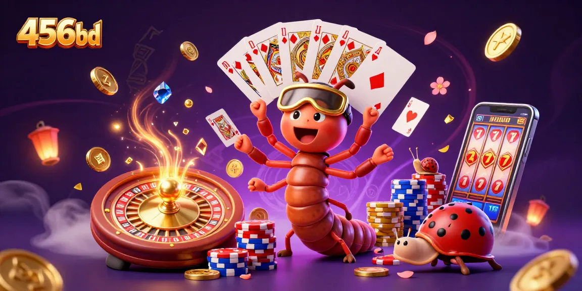 Experience the thrill of 456bd with our vibrant 3D illustration showcasing a lively casino scene.